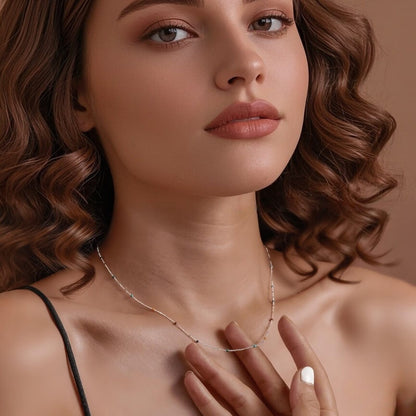 Colorful Beads Necklace Basic Chain