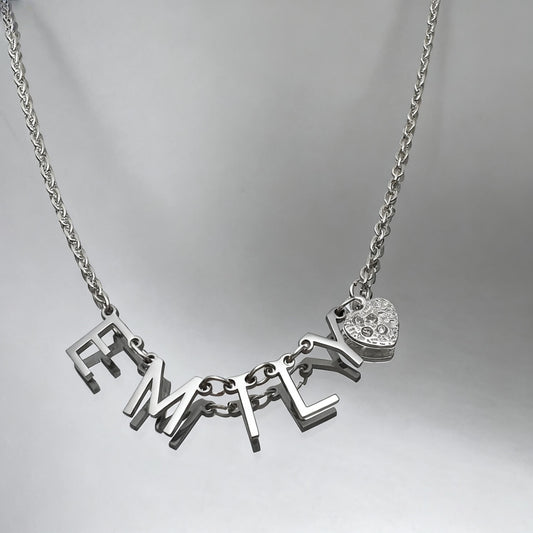 Initial Letter Necklace With Heart
