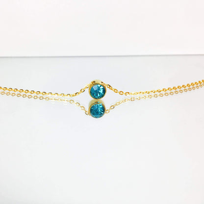 Round Cut Birthstone Necklace