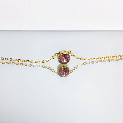 Round Cut Birthstone Necklace