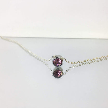 Round Cut Birthstone Necklace