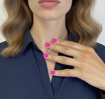 Round Cut Birthstone Necklace