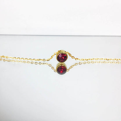 Round Cut Birthstone Necklace