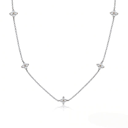 Gilded Four-Leaf Clover Silver Necklace