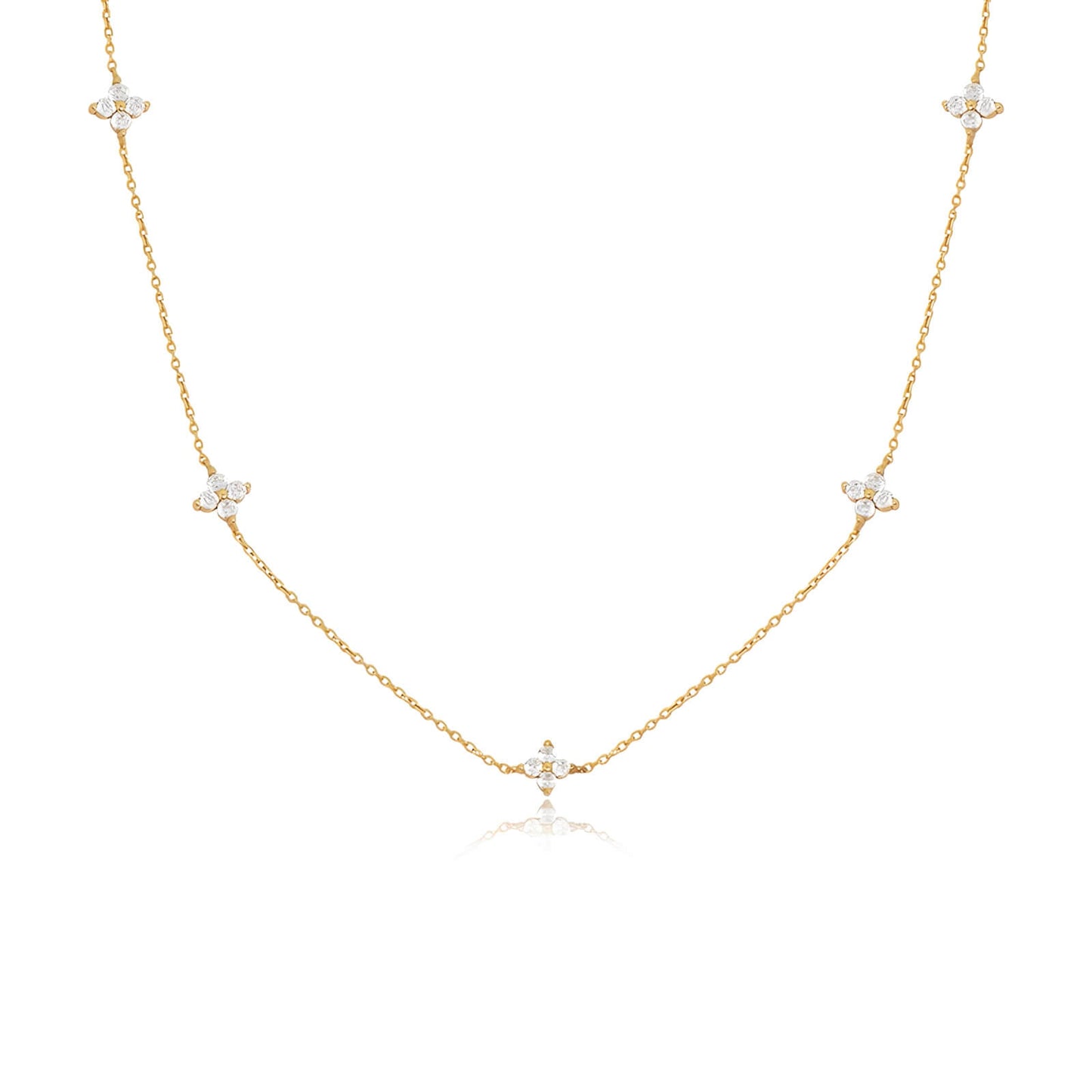 Gilded Four-Leaf Clover Necklace