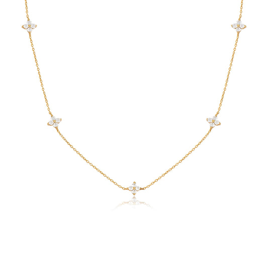 Gilded Four-Leaf Clover Necklace