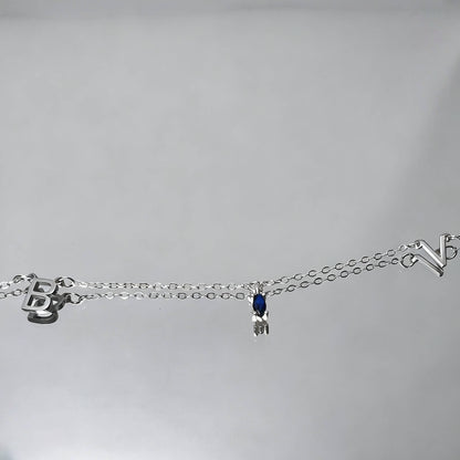 Cross Letter Chain With  Zircon Pendant