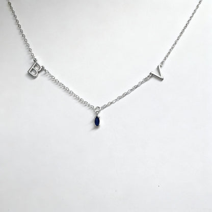 Cross Letter Chain With  Zircon Pendant