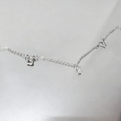 Cross Letter Chain With  Zircon Pendant
