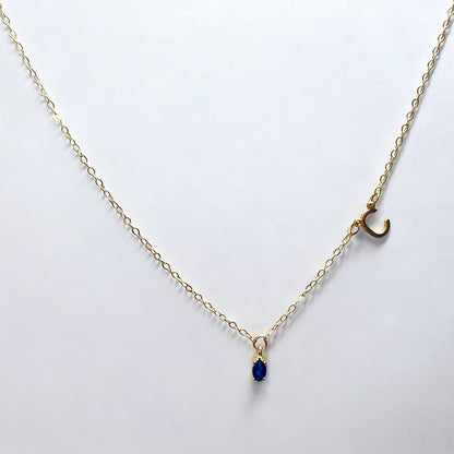 Cross Letter Chain With  Zircon Pendant