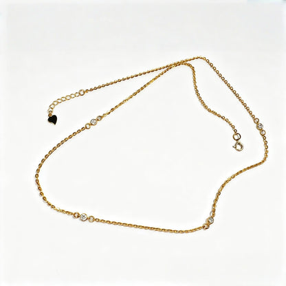 Cross Chain Necklace With Zircon