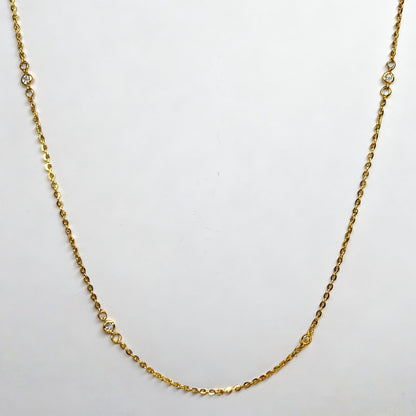 Cross Chain Necklace With Zircon