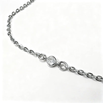 Cross Chain Necklace With Zircon