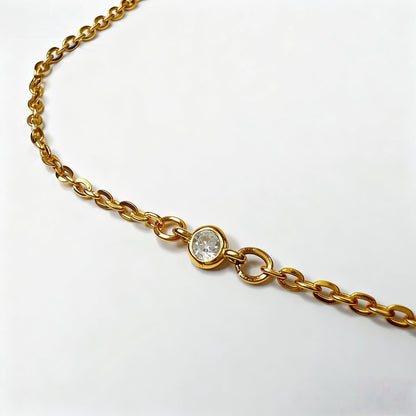 Cross Chain Necklace With Zircon