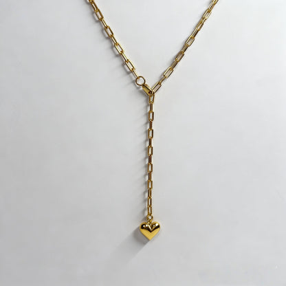 Paperclip Necklace With Heart Pendant