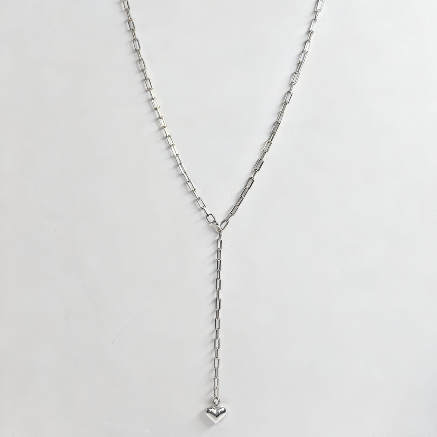 Paperclip Necklace With Heart Pendant