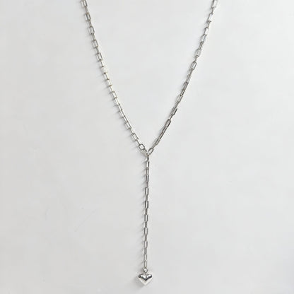 Paperclip Necklace With Heart Pendant