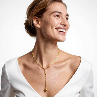 Paperclip Necklace With Heart Pendant