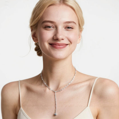 Paperclip Necklace With Heart Pendant