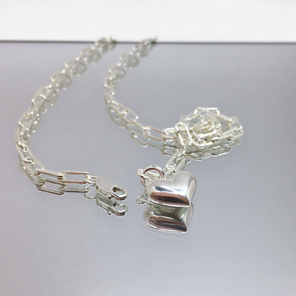 Paperclip Necklace With Heart Pendant