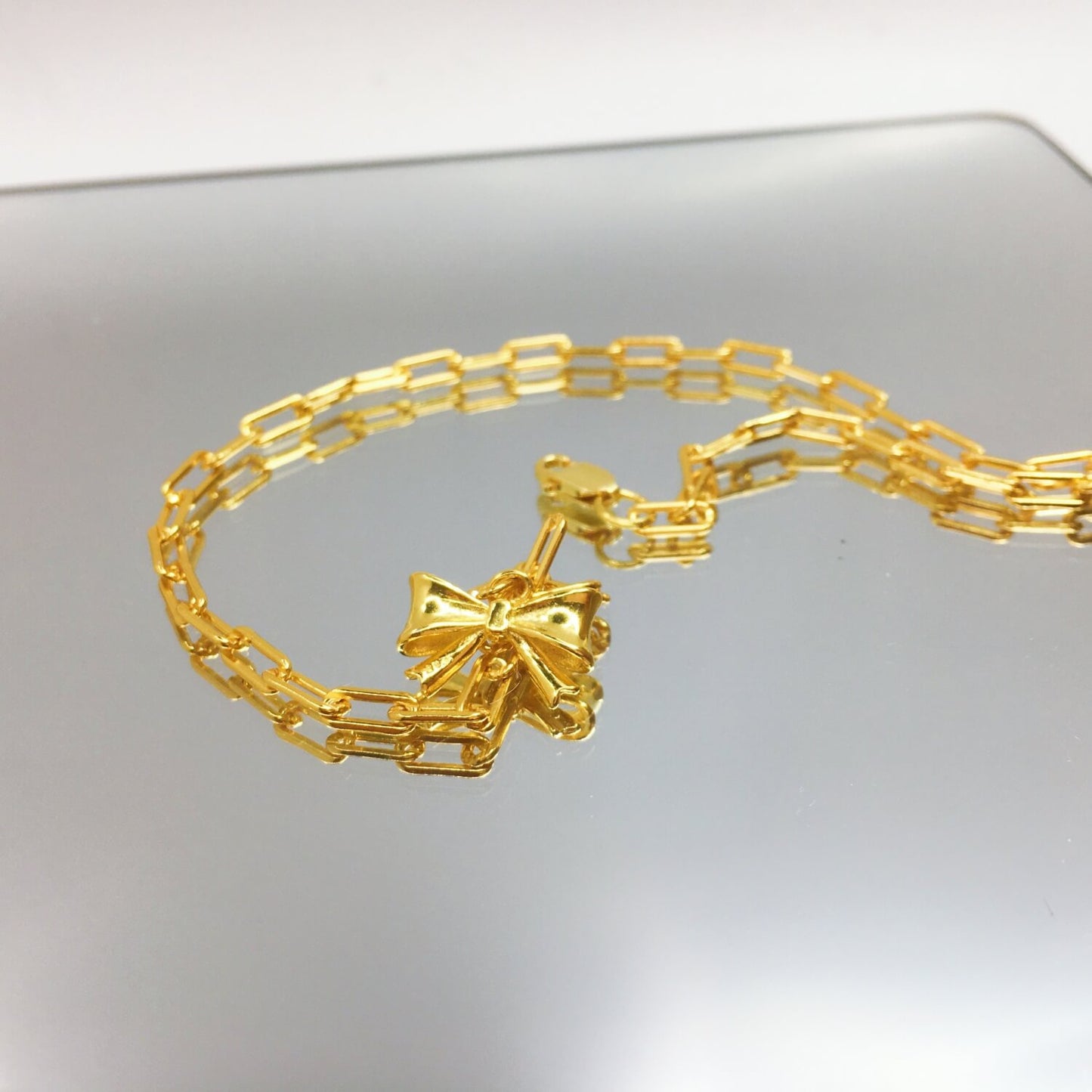Paperclip Necklace With Butterfly Pendant