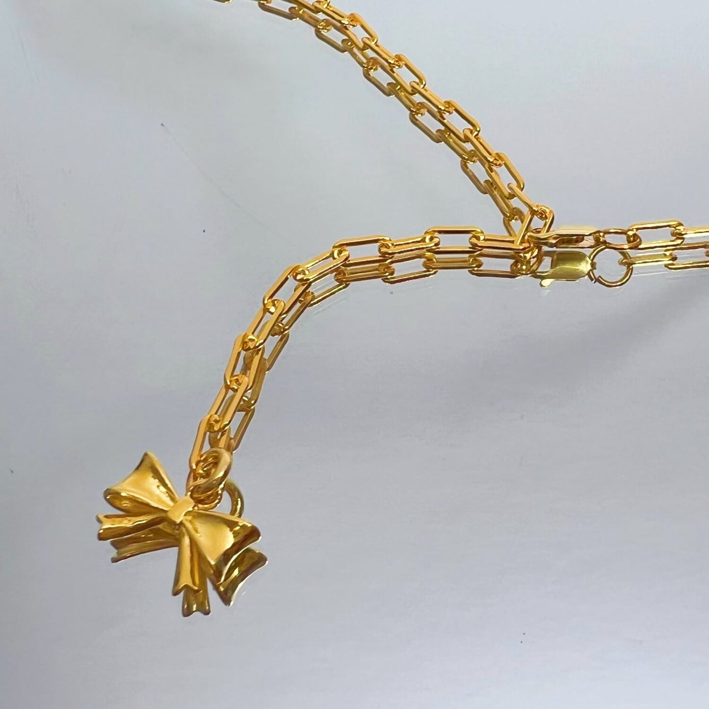 Paperclip Necklace With Butterfly Pendant