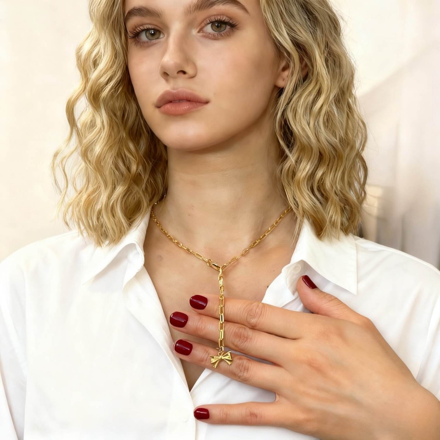 Paperclip Necklace With Butterfly Pendant