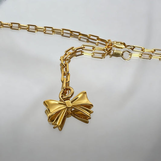 Paperclip Necklace With Butterfly Pendant