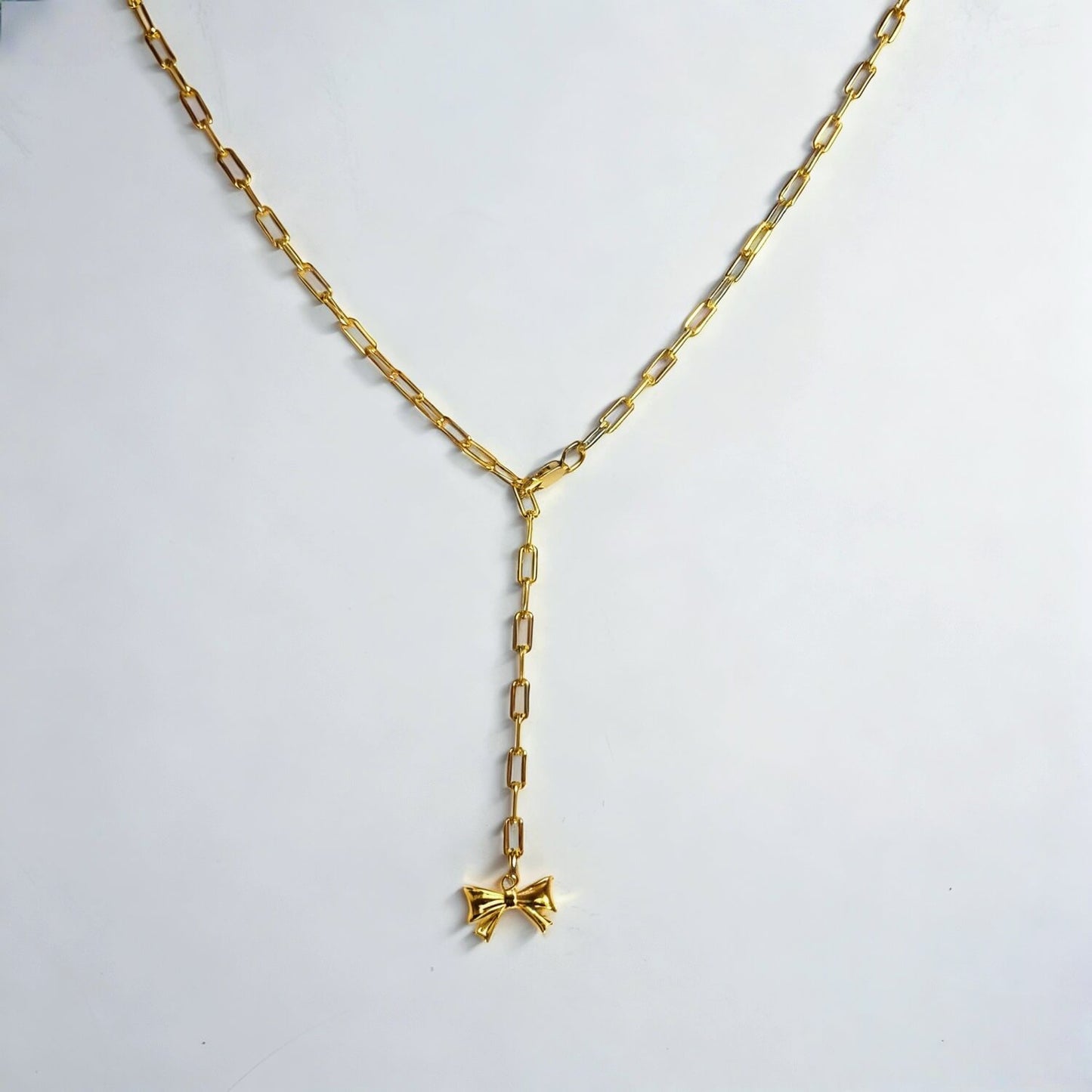 Paperclip Necklace With Butterfly Pendant