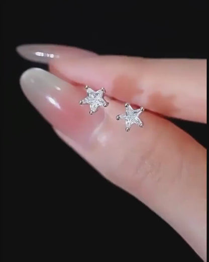 Dazzling Star Zirconia Stud Earrings
