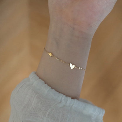 Stackable Heart Bracelet with Hearts