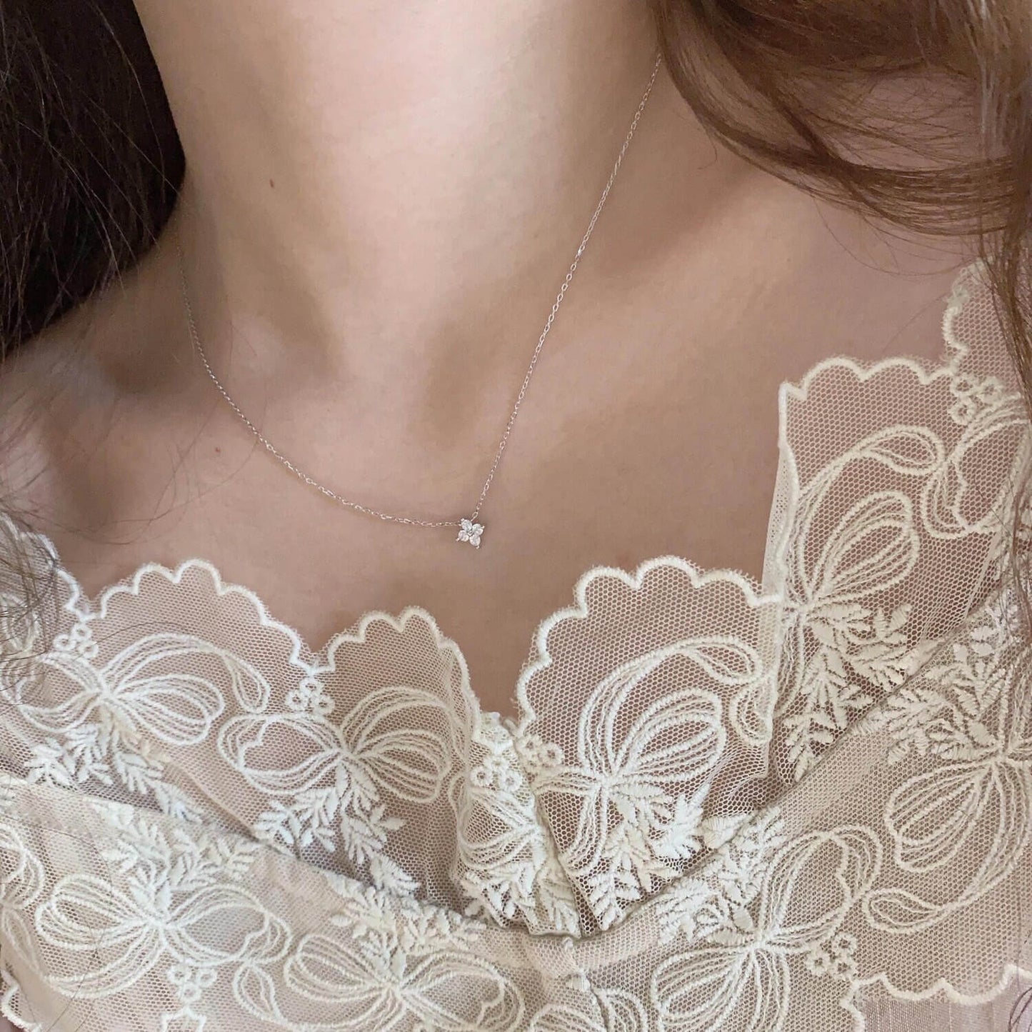 Four-Leaf Clover Silver Necklace