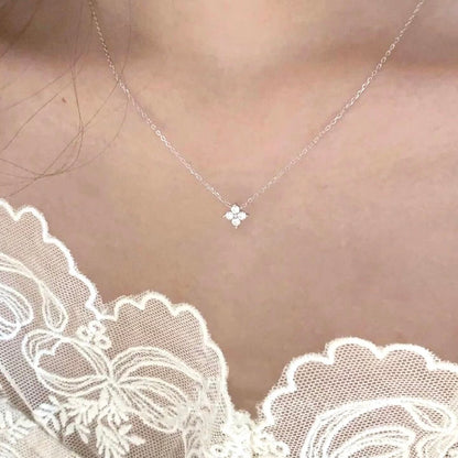 Four-Leaf Clover Silver Necklace