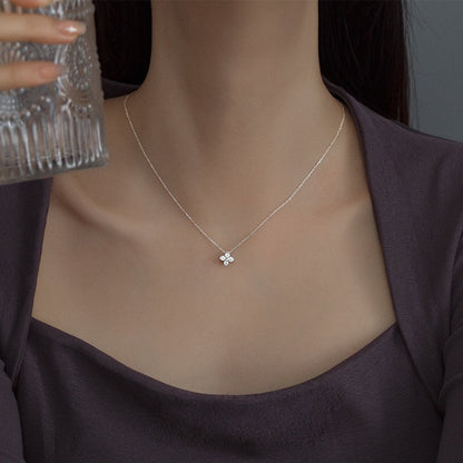 Four-Leaf Clover Silver Necklace