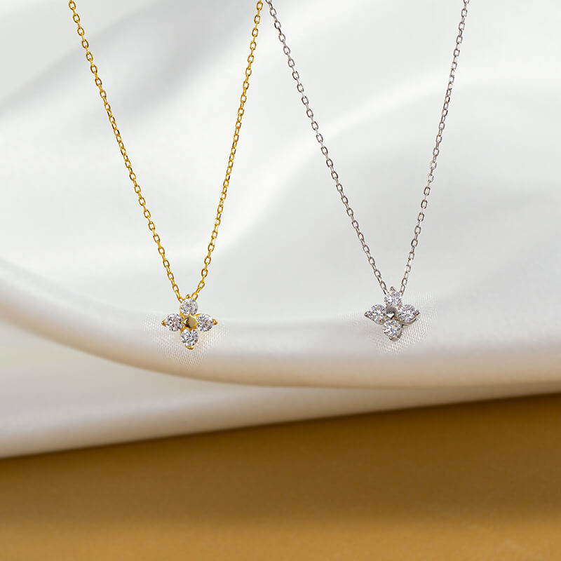 Four-Leaf Clover Silver Necklace