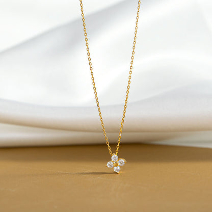 Four-Leaf Clover Silver Necklace