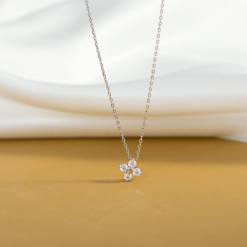 Four-Leaf Clover Silver Necklace