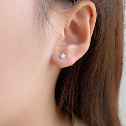 Dazzling Star Zirconia Stud Earrings