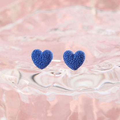 Blue Resin Heart Studs