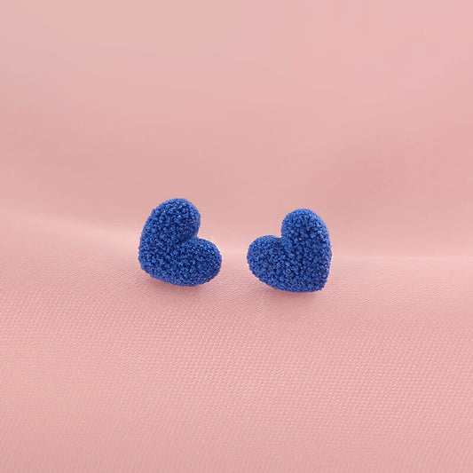 Blue Resin Heart Studs
