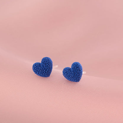 Blue Resin Heart Studs